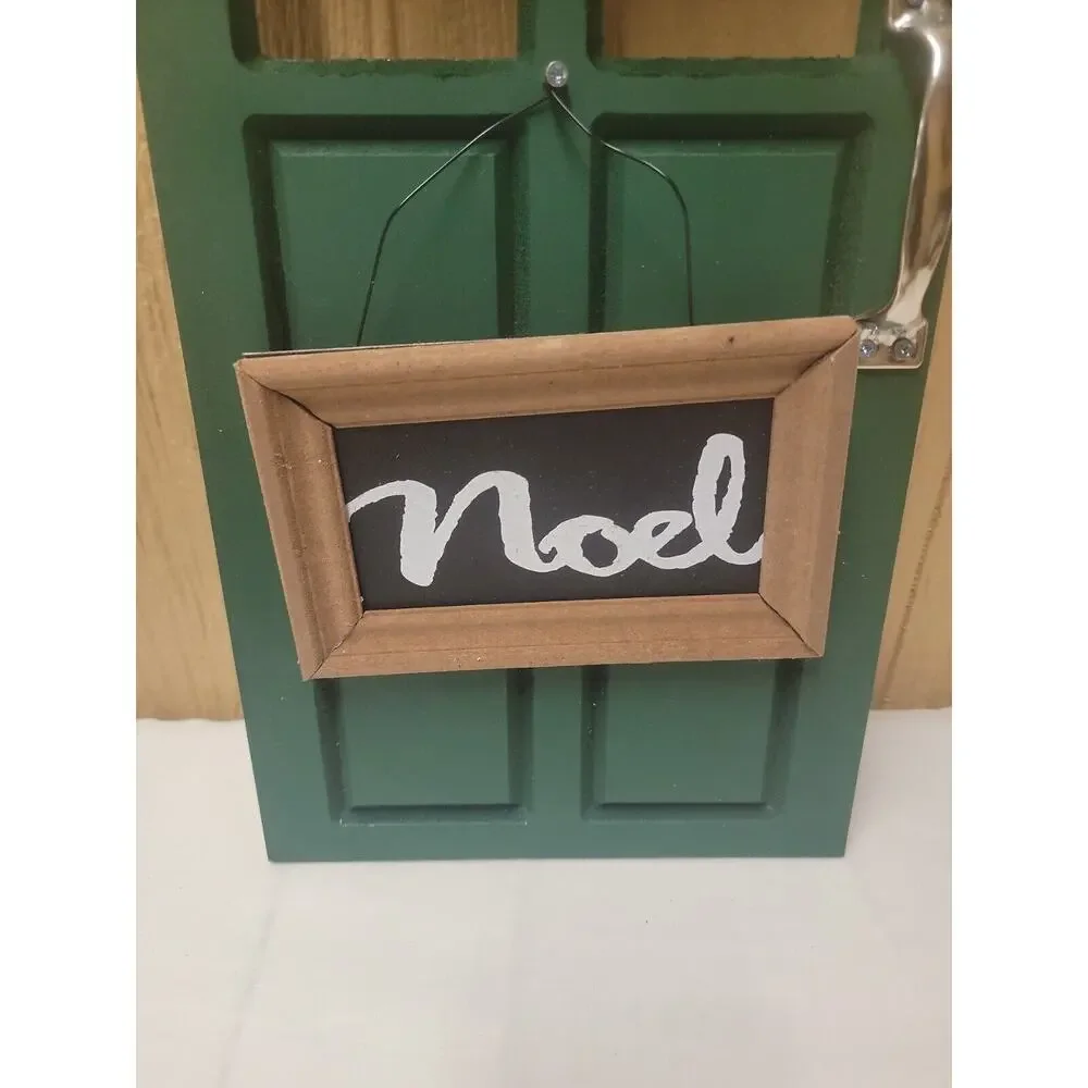 Wooden Christmas Door with Wreath Hanging Door Decor 20